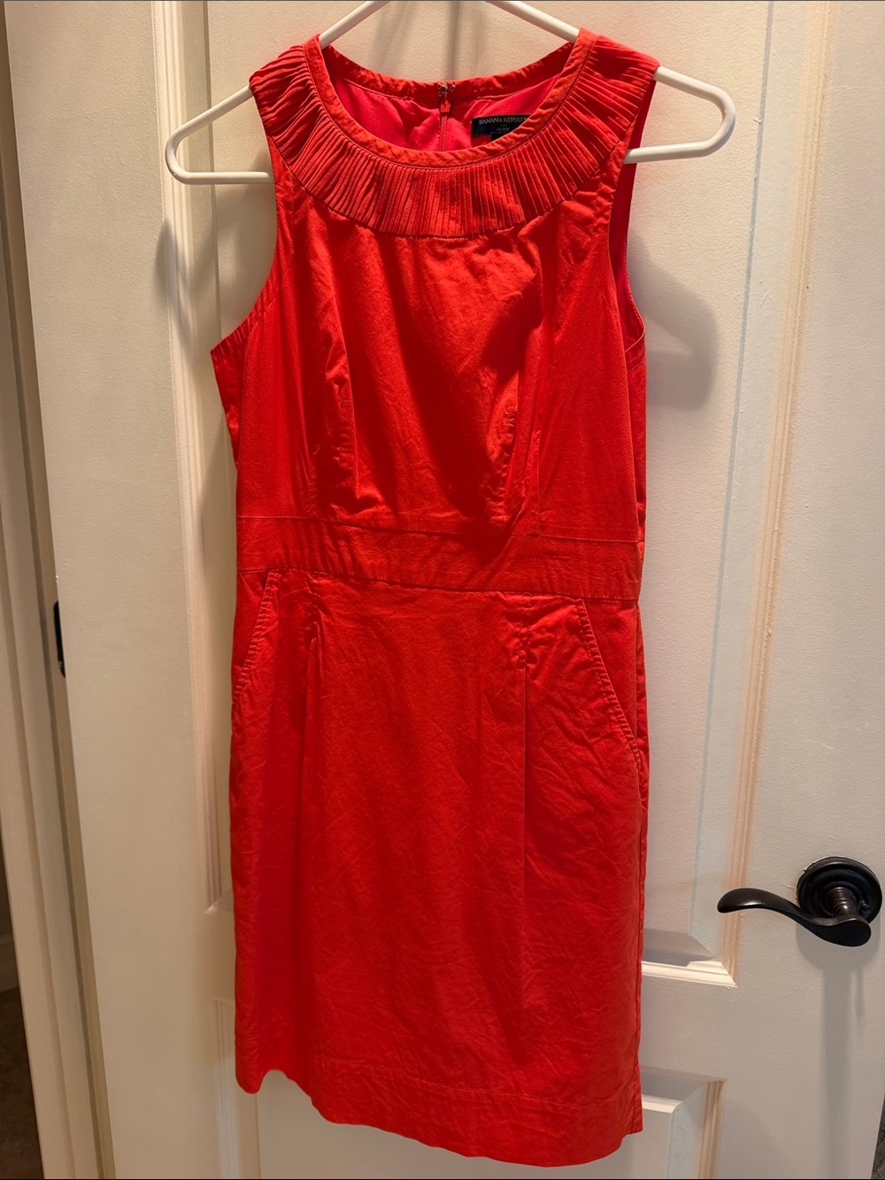 Orange shift dress